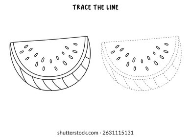 Watermelon coloring pages for kids. Trace and color Watermelon. Watermelon fruit flashcard. The Letters W is for Watermelon. Fun fruit worksheets printable for summer activity.