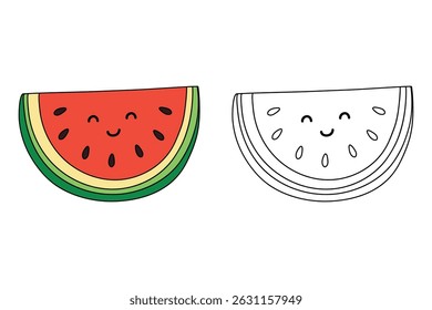 Watermelon coloring pages for kids. Trace and color Watermelon. Watermelon fruit flashcard. Letters W is for Watermelon. Fun fruit worksheets printable for kids activity. Summer activity.