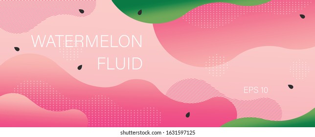 Watermelon colors flat style waves and curls
