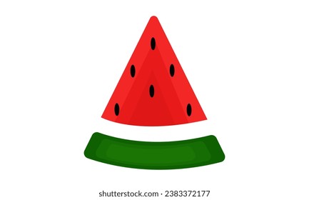 watermelon with a composition of red, white, green and black