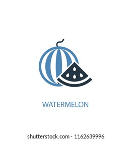 watermelon concept 2 colored icon. Simple blue element illustration. watermelon concept symbol design from Fruits set. Can be used for web and mobile UI/UX