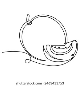 
Watermelon   continuous one line drawing of outline vector illustration
