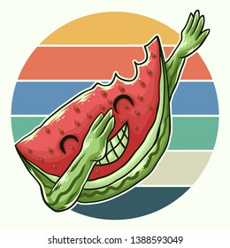 watermelon cool dabbing vector illustration