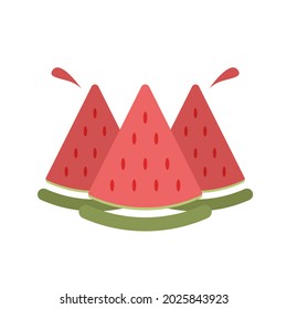 watermelon cut logo isolated on white background