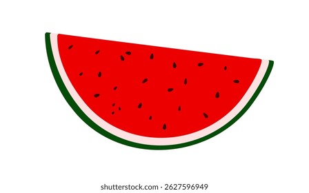 Watermelon cut in slices, sweet ripe delicious fruit, red flesh with green rind, organic diet ingredient for dessert, healthy vegan food image for summer design, projects, menu, packaging decor