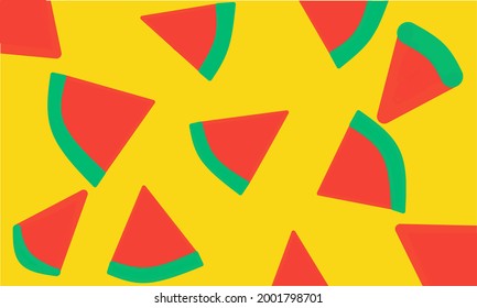 fondo triangular de corte de sandía con concepto de verano