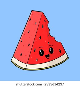 watermelon cute character fresh fruit