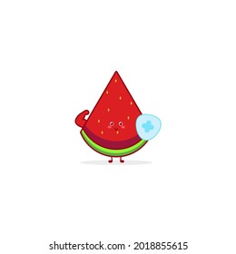 Watermelon  cute character illustration smile happy mascot logo kids play toys template