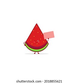 Watermelon  cute character illustration smile happy mascot logo kids play toys template