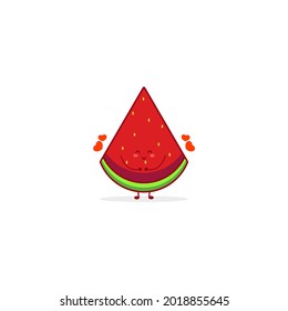 Watermelon  cute character illustration smile happy mascot logo kids play toys template