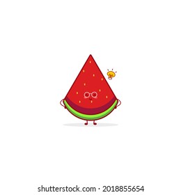 Watermelon  cute character illustration smile happy mascot logo kids play toys template