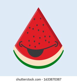 watermelon. Cute fruit vector character set. suitable for children's book collections, children's book covers, coloring books and fruit logos, children's comic book. isolated on white