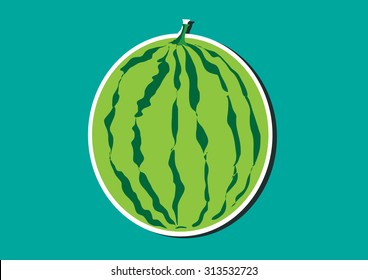 Watermelon cute on red seed background.