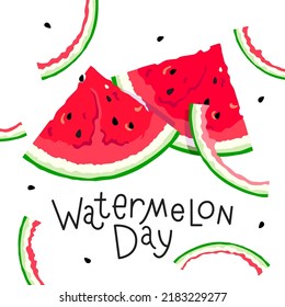 Watermelon day poster with handwritten sign