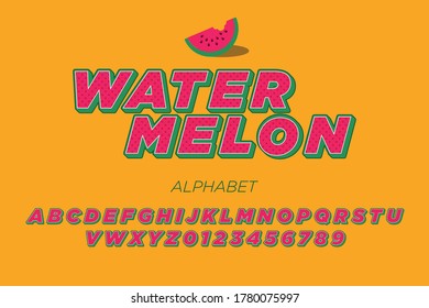 Watermelon is a delicious fruit! Modern and cheerful 3D calligraphy.