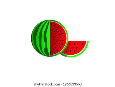 Watermelon design in cartoon style at vector format. 