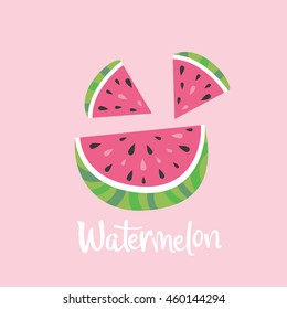 Watermelon design with pink background