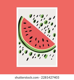 Watermelon design, vector illustration eps 10. Flat design. art print poster design