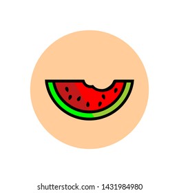 Watermelon, dessert summer vector icon