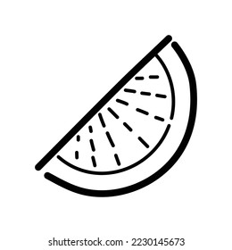 Watermelon doodle icon. Hand drawn symbol. Vector illustration.