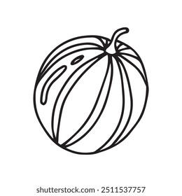 Wassermelonen-Doodle-Stil, Vektorgrafik