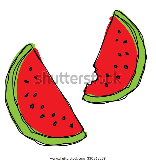 Watermelon Drawing Stock Vector (Royalty Free) 330568289