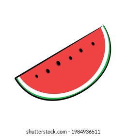 Wassermelone im Zeichenstil, einzelne Vektorgrafik. Handgezeichnete Objektgrafik für Ihre Präsentation, Unterrichtsmaterialien oder andere.