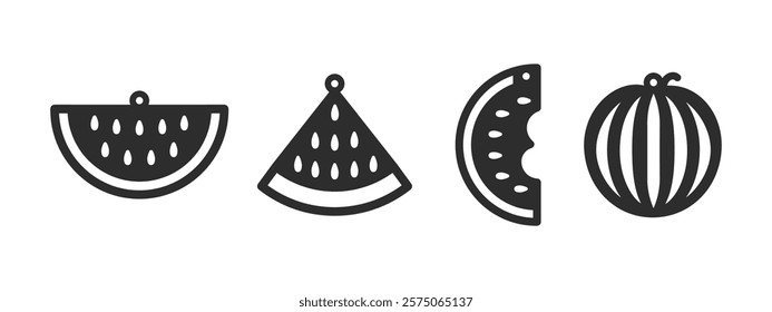 Watermelon earrings, pendant or keychain design. Jewelry silhouette laser cut template. Cnc cutting with metal, wood or leather.