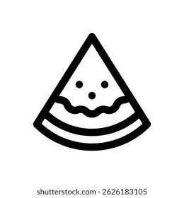 Watermelon. Editable stroke vector icon.