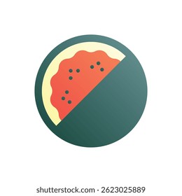 Watermelon. Editable vector icon, coloured.