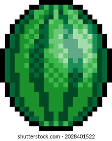 A watermelon eight bit retro video game style pixel art icon