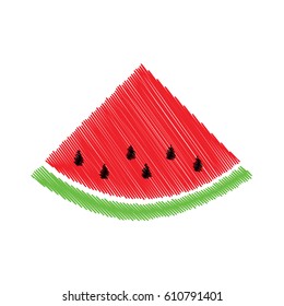 Watermelon. embroidery baby design for clothing. insect vector decoration. 