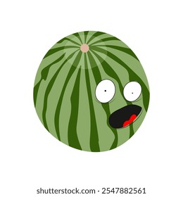 Watermelon. Emotions. Stickers. Memes. The emotion of fear and horror