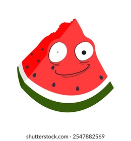 Watermelon. Emotions. Stickers. Memes. Emotions - a mysterious smile