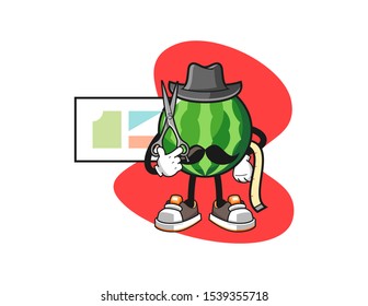 Watermelon fashion designer cartoon. Mascot Character vector.