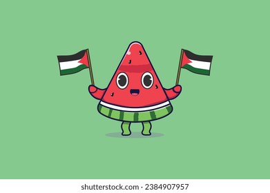 Wassermelone flach Emoticon mit Palastflagge