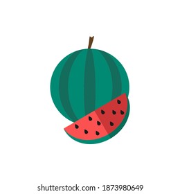 Watermelon flat icon. Color simple element from summer tourism collection. Creative Watermelon icon for web design, templates, infographics and more