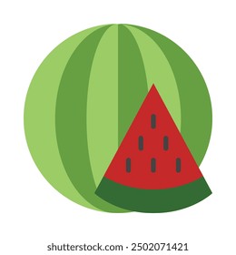 Watermelon Flat Icon Design For Personal nad Commercial Use