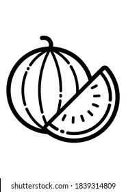 Watermelon Flat Icon Isolated On White Background