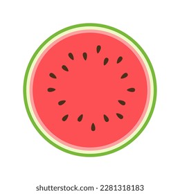 Wassermelone, flach Symbol einzeln auf weißem Hintergrund. Vektorgrafik. 