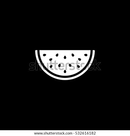 Watermelon Flat Icon On Black Background