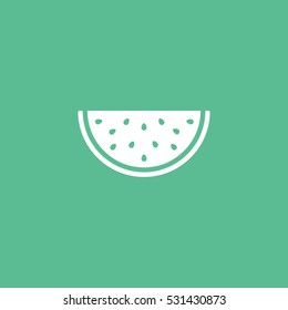 Watermelon  Flat Icon On Green Background