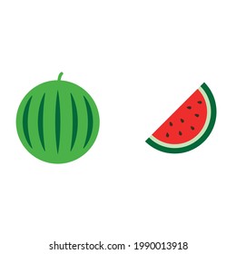 watermelon flat icon on white background