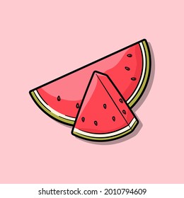 Wassermelone flach Symbol. Vektorgrafik