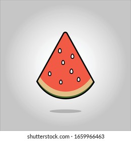 Watermelon flat icon vector. Isolated objects. Vector illustration. Simple vector for Graphic design. Juicy Summer fruit concept. 