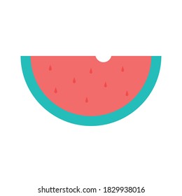diseño de ícono de estilo plano de sandía, alimento orgánico saludable de frutas, dulce y natural Tema Vector ilustración