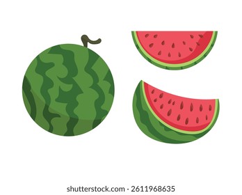 Watermelon. Flat vector, clipart illustration isolated on white background.