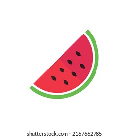 Watermelon flat vector icon on white background
