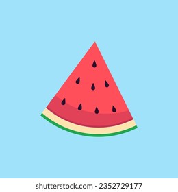 Watermelon flat vector illustration on isolated background. Summer Vector Theme Illustration. Fruit Theme Vector Illustration