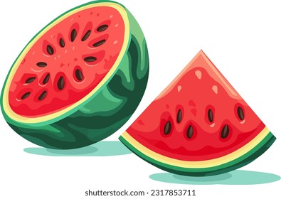 Watermelon flat vector isolate on a white background